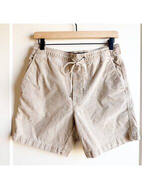 American Eagle Flex Mens Beige Corduroy Elastic Waist Shorts Size S